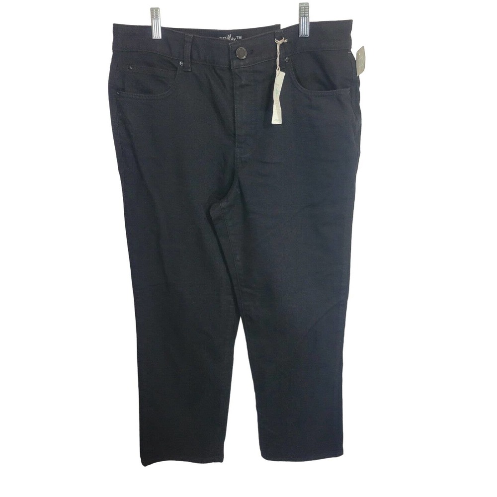 Maurices Black Denim Straight Leg High Rise Jeans Women's Size 16 Short